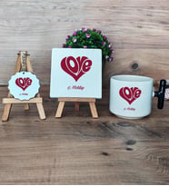 Love Sevgili Hediye Seti Kupa Bardak T Kulplu, Dekoratif Taş, Anahtarlık Sevgiliye Sevgililer Günü Hediyesi (Model 6)