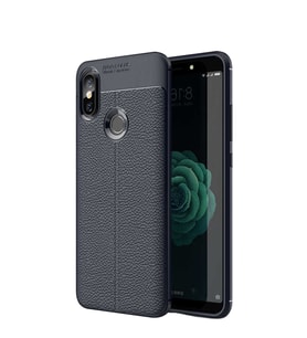 Microsonic Xiaomi Mi 8 SE Kılıf Deri Dokulu Silikon (Lacivert)