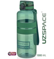 Uzspace Tritan Su Matarası 1500ml 1.5 Litre Mega Boy Yenilenen Renkler (Yeşil)