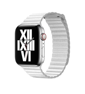 Apple Watch 38mm KRD-09 Mıknatıslı Deri Kordon (Beyaz)