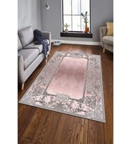 Dijital Baskılı Kaymaz Taban Yıkanabilir Klasik Şık Salon Halısı Mutfak Halısı Yolluk ND-HK-81 (Pembe)
