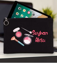 BK Gift Kişiye Özel İsimli-1 Tablet Çantası 30x21cm(12 Renk Seçeneği), Ipad Çantası, Baskılı Tablet Kılıfı (Siyah)