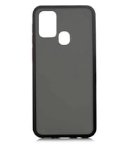 Galaxy M31 Kılıf Mat Yüzey Renkli Kenar Silikon (Kırmızı)