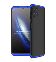 Galaxy M22 Kılıf Zore Ays Full Koruma Kılıf (Siyah-Mavi)