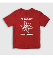 Presmono Unisex Çocuk Beyaz Team Sheldon The Big Bang Theory T-Shirt 181680tt (Kırmızı)