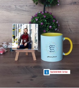 Doğum Günü Hediyesi Fotoğraflı Dekoratif Taş, Kupa Bardak Beyaz Hediye (Model 7)