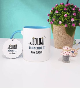 Jeoloji Mühendisi Kupa Bardak ve Anahtarlık (Mavi)