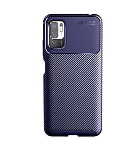 Xiaomi Poco M3 Pro Kılıf Karbon Silikon Case (Lacivert)