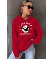 Unisex Karasuno Baskılı Sweatshirt (A.Kırmızı)