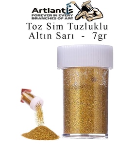 Renkli Toz Sim Tuzluklu 7 gr 1 Adet Renkli Toz Sim Epoksi Reçine Okul Etkinlik Dekarasyon Slime (Altın)