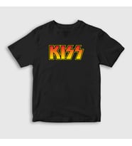 Presmono Unisex Çocuk Beyaz Logo Kiss T-Shirt 91281tt (Siyah)