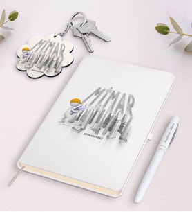 BK Gift Kişiye Özel Mimar Siyah Defter Kalem Ve Anahtarlık Hediye Seti-1 (Model 2)