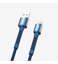 K550 Güvenli ve Hızlı 1m Örgülü Metal Kafa Lightning iPhone Şarj Kablosu (Mavi)