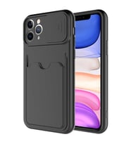 Apple iPhone 11 Pro Max Kılıf Zore Kartix Kartlık Bölmeli Kılıf (Siyah)