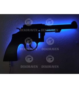 Shotgun Led Işıklı Tablo (Mavi)