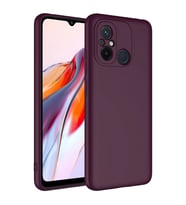Xiaomi Redmi 12C Kılıf Kamera Korumalı iÇi Süet Dokulu Lansman Tipi Silikon (Koyu Mor)