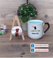 Jandarma Kupa Bardak Beyaz ve Fotoğraflı Ahşap Anahtarlık Hediye (Model 10)