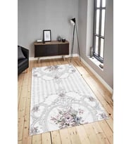 Dijital Baskılı Yıkanabilir Kaymaz Modern Renkli Salon Halısı Mutfak Halısı Yolluk ND-HY-806 (Krem)