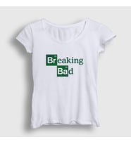 Presmono Kadın Sarı Logo Breaking Bad T-Shirt 185212tt (Beyaz)