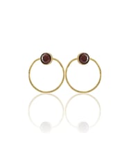 Kadir Jewellery 22 Ayar Altın Kaplama Kadın Halka Küpe -El İşçiliği Ve Hipoalerjenik Küpe (Bordo)