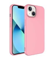 Apple iPhone 14 Plus Kılıf Kamera Çevresi Korumalı iÇi Süet Dokulu Lansman Tipi Silikon (Pembe)