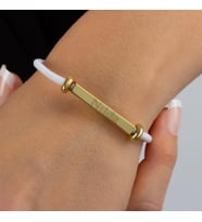Unisex Seil Kişiye Özel İsimli Gümüş Bileklik (Altın)