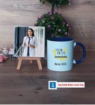Doktor Fotoğraflı Dekoratif Taş, Kupa Bardak Beyaz Hediye (Model 3)