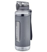 Uzspace FiftyFifty 1100ml -MEGA BÜYÜK BOY- Tritan Su Matarası Silikon Korumalı Kaydırmaz Gövde (Gri)