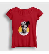 Presmono Kadın Sarı Sun XXXTentacion T-Shirt 48980tt (Kırmızı)