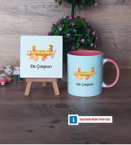 Arkeolog Dekoratif Taş, Kupa Bardak Kırmızı Hediye (Model 5)