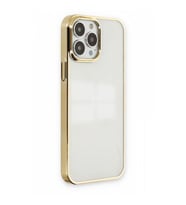 Vendas iPhone 13 Pro Glitter Serisi Elektroplated ince Sert PC Silikon Kılıf (Gold)