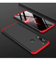 Xiaomi Redmi Note 8 Kılıf Zore Ays Full Koruma Kılıf (Siyah-Kırmızı)