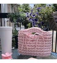 El Örgüsü Çanta Pembe (Füme)