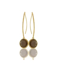 Kadir Jewellery 22 Ayar Altın Kaplama Vintage Küpe -El İşçiliği Ve Hipoalerjenik Küpe (Kahverengi)