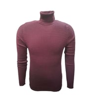 Ce-Ce 3199 Erkek Basic Tam Balıkçı Yaka Boğazlı Kazak (Bordo)