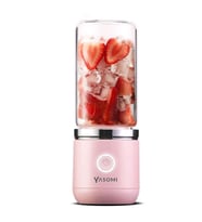 Yasomi Taşınabilir Kablosuz Şarjlı Cam Smoothie El Blenderi ( Türkiye Garantili) (Pembe)