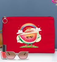 BK Gİft Yaz Temalı-7 Astarlı Portföy Çanta 30x21cm(12 Renk Seçeneği), Baskılı El Çantası, Organizer Çanta (Kırmızı)