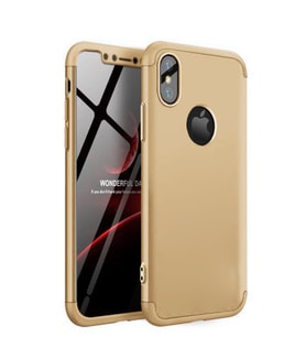 Microsonic Apple iPhone X Kılıf Double Dip 360 Protective (Gold)