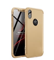Microsonic Apple iPhone X Kılıf Double Dip 360 Protective (Gold)