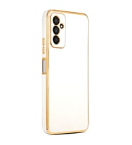 Galaxy M23 Kılıf Zore Bark Kenarları Altın Renk Kılıf (Beyaz)