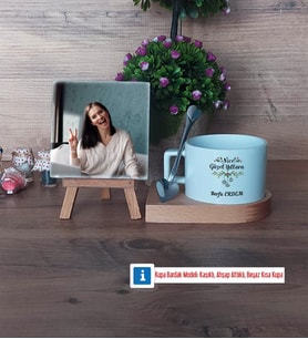 Yılbaşı Hediyesi Fotoğraflı Dekoratif Taş, Kupa Bardak Beyaz Hediye (Model 8)