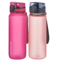 Uzspace 2'li Tritan Matara Seti 800 ml 14 Farklı Renk Seçeneği FiftyFifty (Pembe-Pudra)