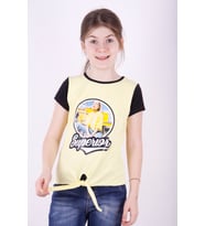 Toontoy Kız Çocuk Superior Baskılı Tişört (Sarı)