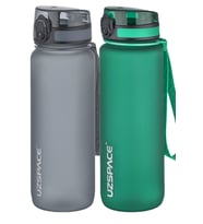 Uzspace 2'li Tritan Matara Seti 800 ml 14 Farklı Renk Seçeneği FiftyFifty (Gri - Mint Yeşili)