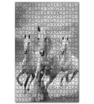 Cakapuzzle Doğada Koşan Üçlü Atlar Görseli Puzzle Yapboz MDF (Ahşap) (255 Parça)