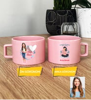 Hamile Anne Adayı Hediye Pastel Fincan Anneler Günü Hediyesi (Pembe)