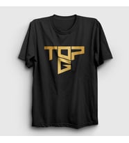 Presmono Unisex Beyaz Logo Topg Andrew Tate T-Shirt 448687tt (Siyah)