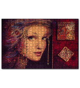 Cakapuzzle i Kadın Figürü Görseli  Puzzle Yapboz MDF (Ahşap) (255 Parça)