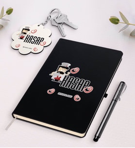 BK Gift Kişiye Özel Kasap Beyaz Defter Kalem Ve Anahtarlık Hediye Seti (Model 2)