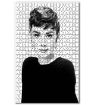 Cakapuzzle Audrey Hepburn Siyah Beyaz Portre Puzzle Yapboz MDF (Ahşap) (1000 Parça)